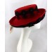 BOLLMAN CO. THE ICING Vintage Style Red Wool Felt Black Trim Dress Hat NWT  eb-82666502